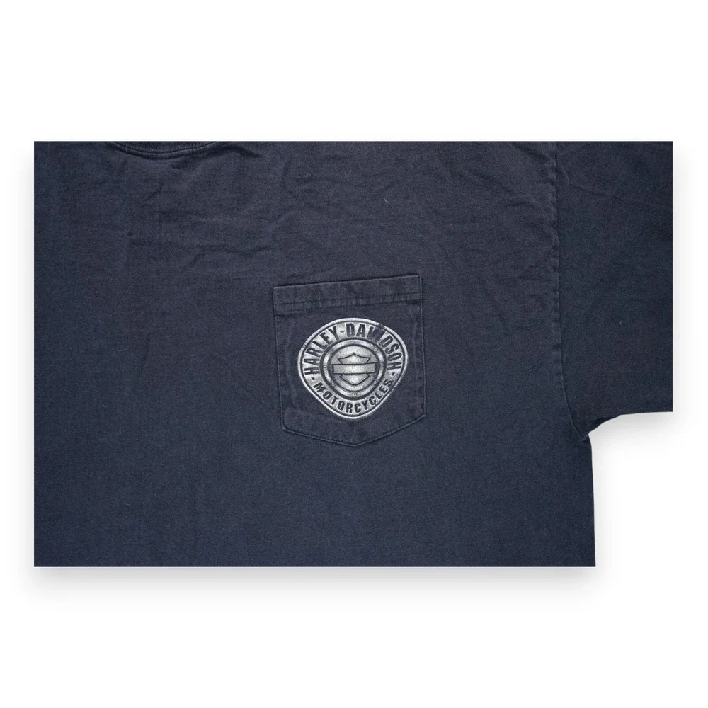 Harley Davidson 2012 Mile High Denver, Co T Shirt Size XL Female Aviator Blue - Picture 5 of 5